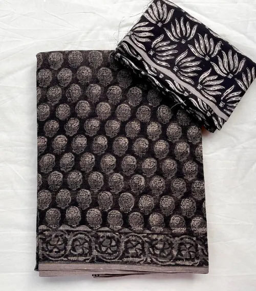 Traditional Handcrafted Bagru Print Kota Sarees